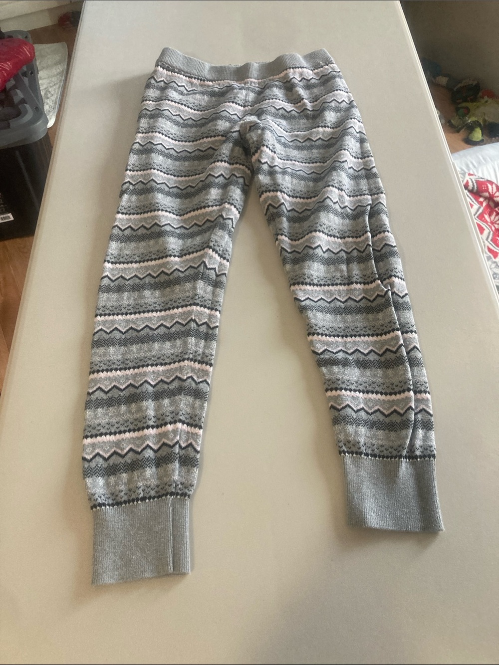 Joe Fresh Gray and Light Pink Patterned Kids Leggings